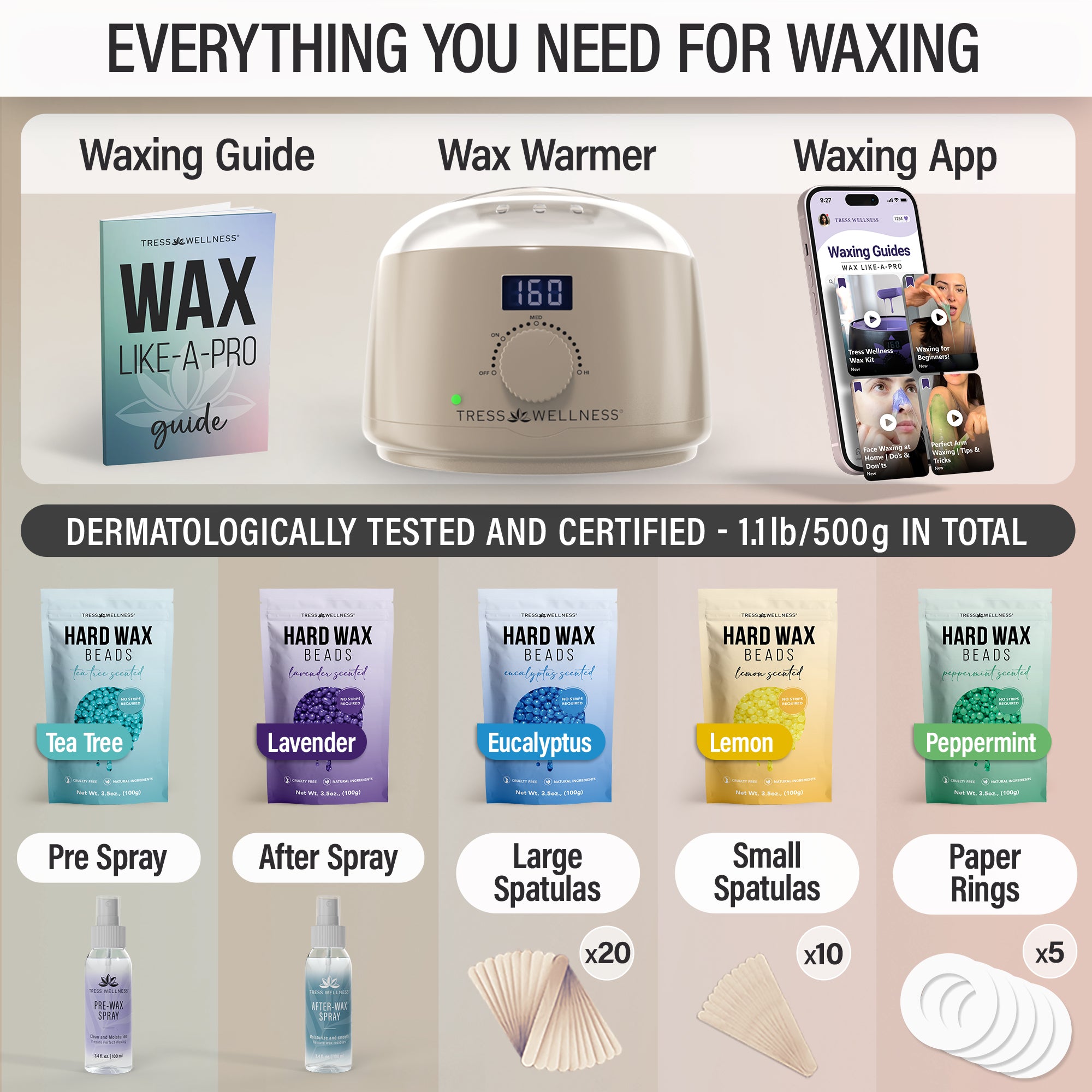 Easy to Use Hard Wax Kit for At-Home Hair Removal