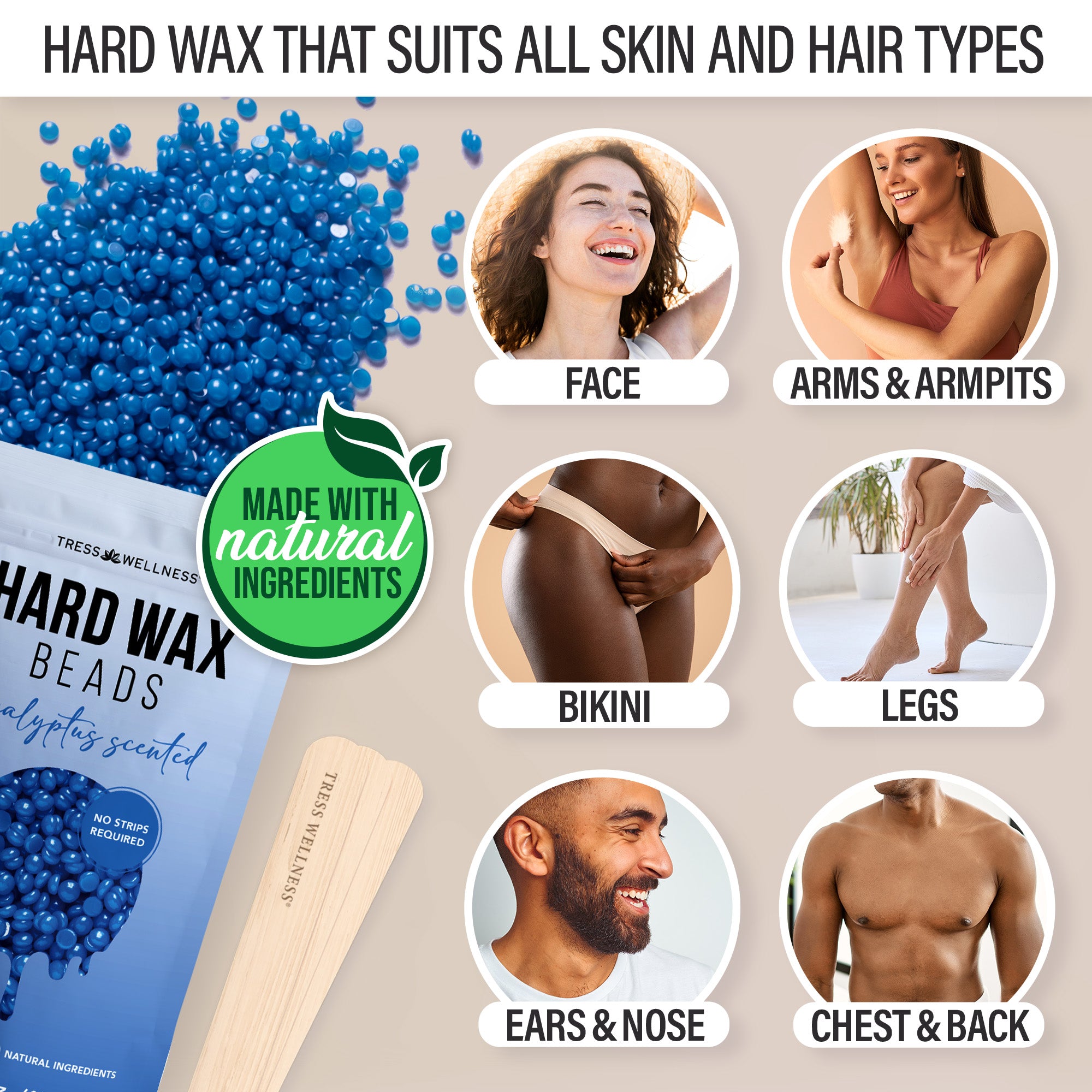 Easy to Use Hard Wax Kit for At-Home Hair Removal