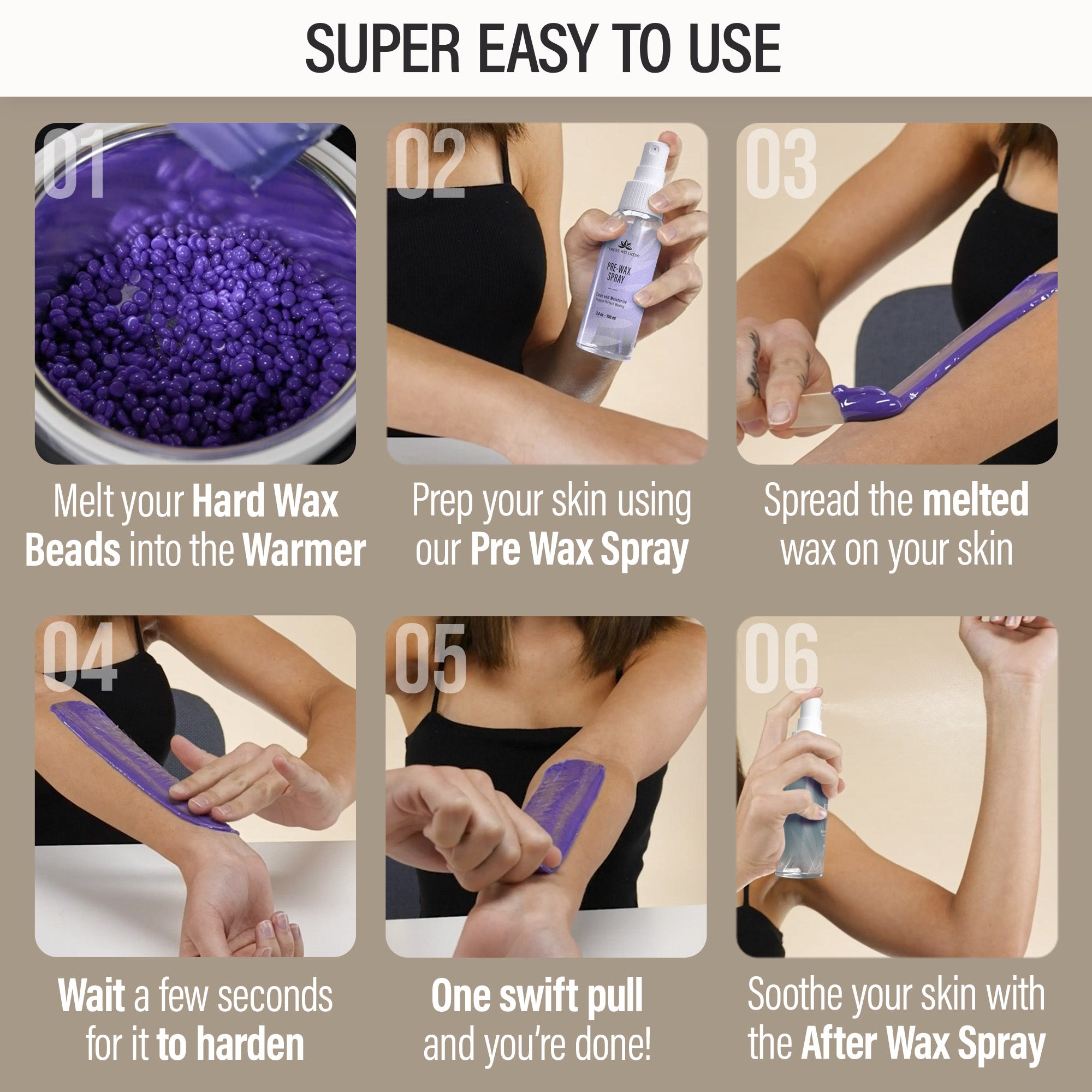 Easy to Use Hard Wax Kit for At-Home Hair Removal