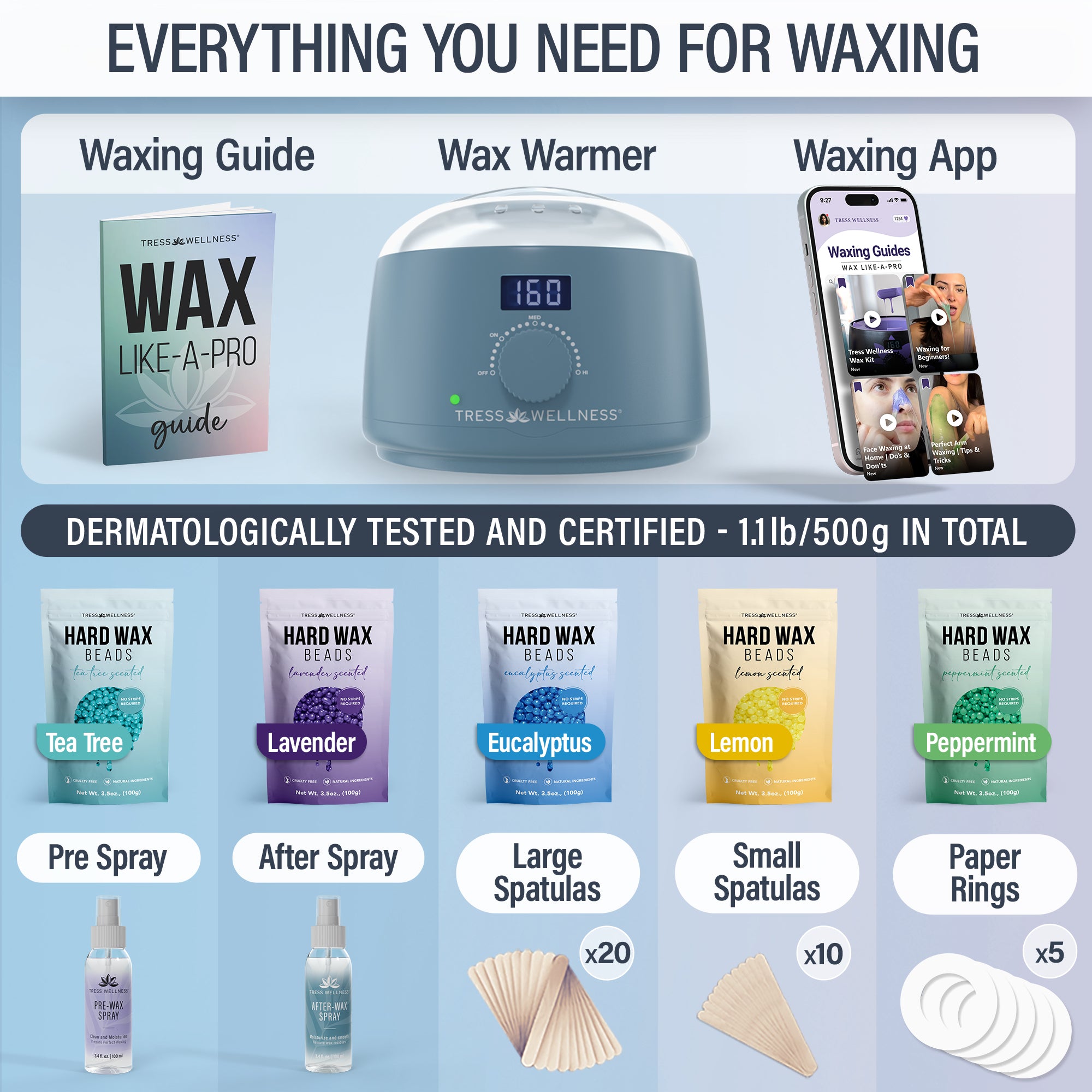 Easy to Use Hard Wax Kit for At-Home Hair Removal