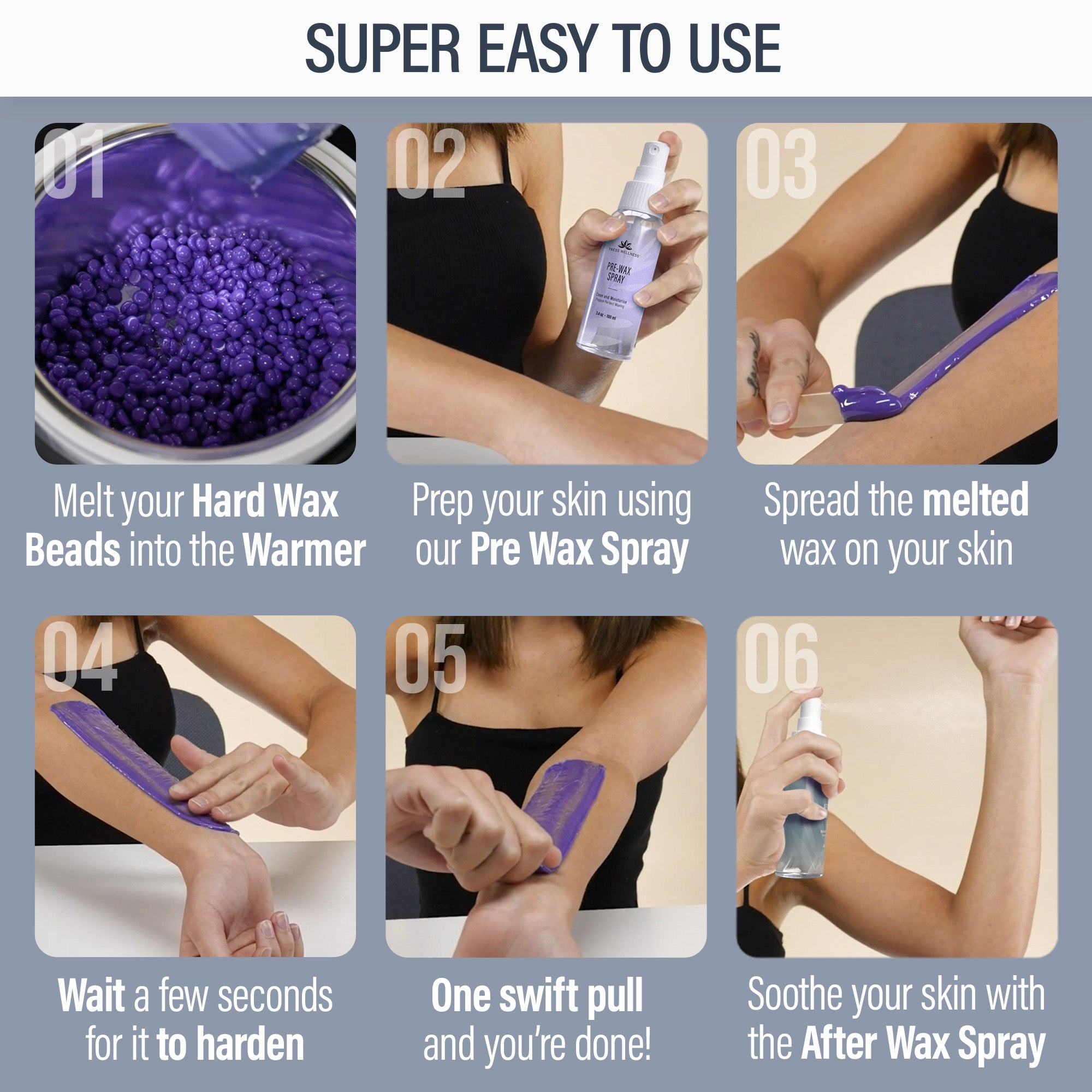 Easy to Use Hard Wax Kit for At-Home Hair Removal