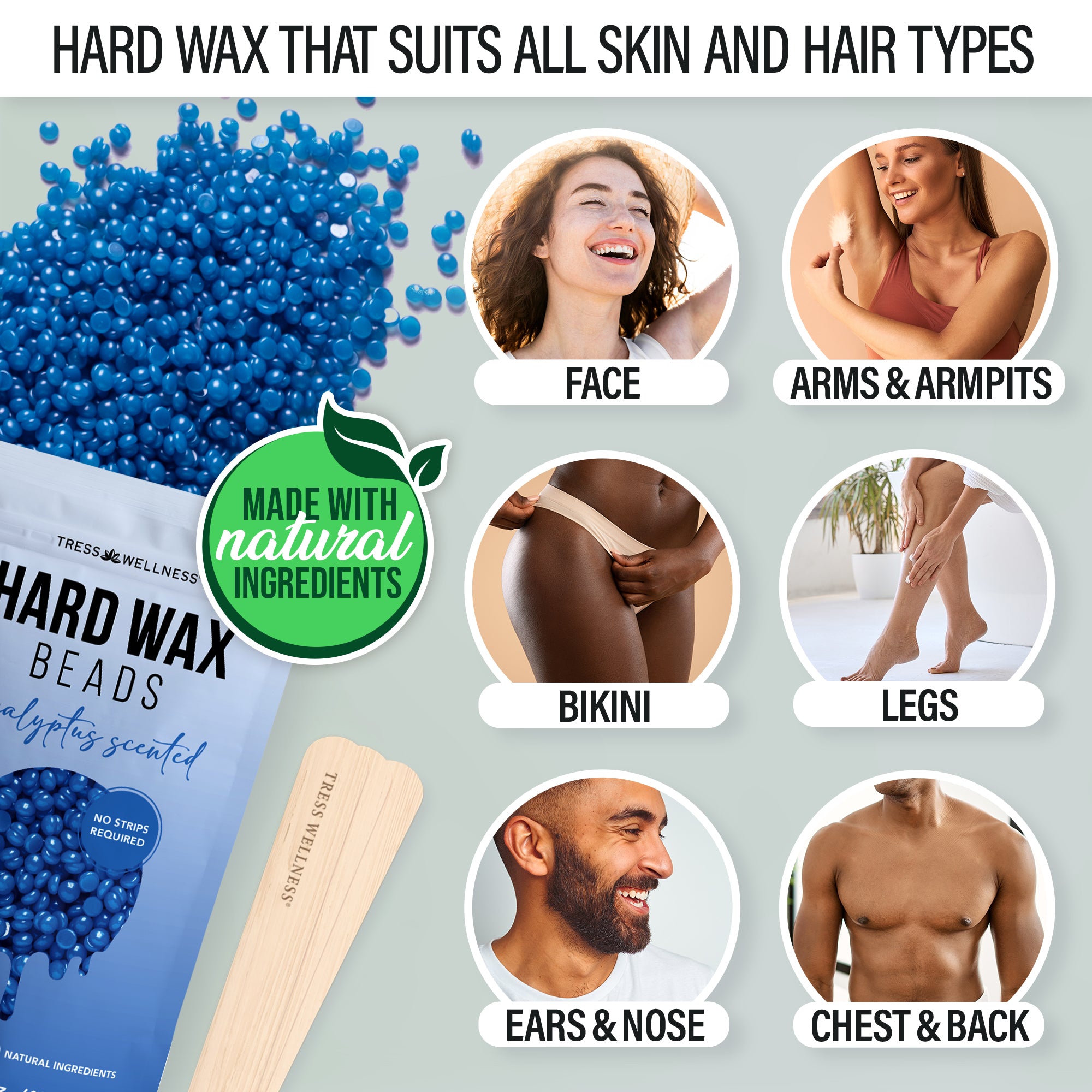 Easy to Use Hard Wax Kit for At-Home Hair Removal