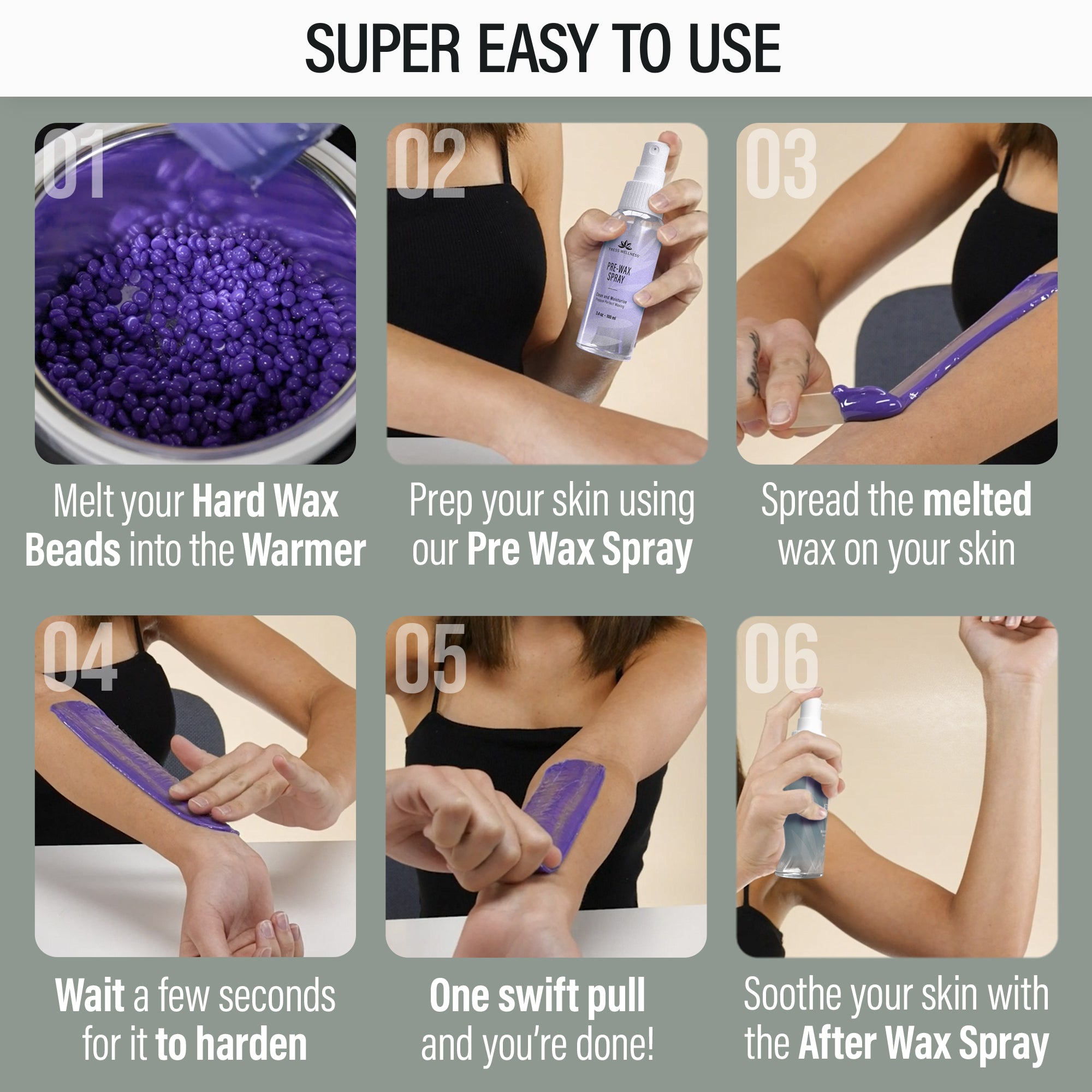 Easy to Use Hard Wax Kit for At-Home Hair Removal