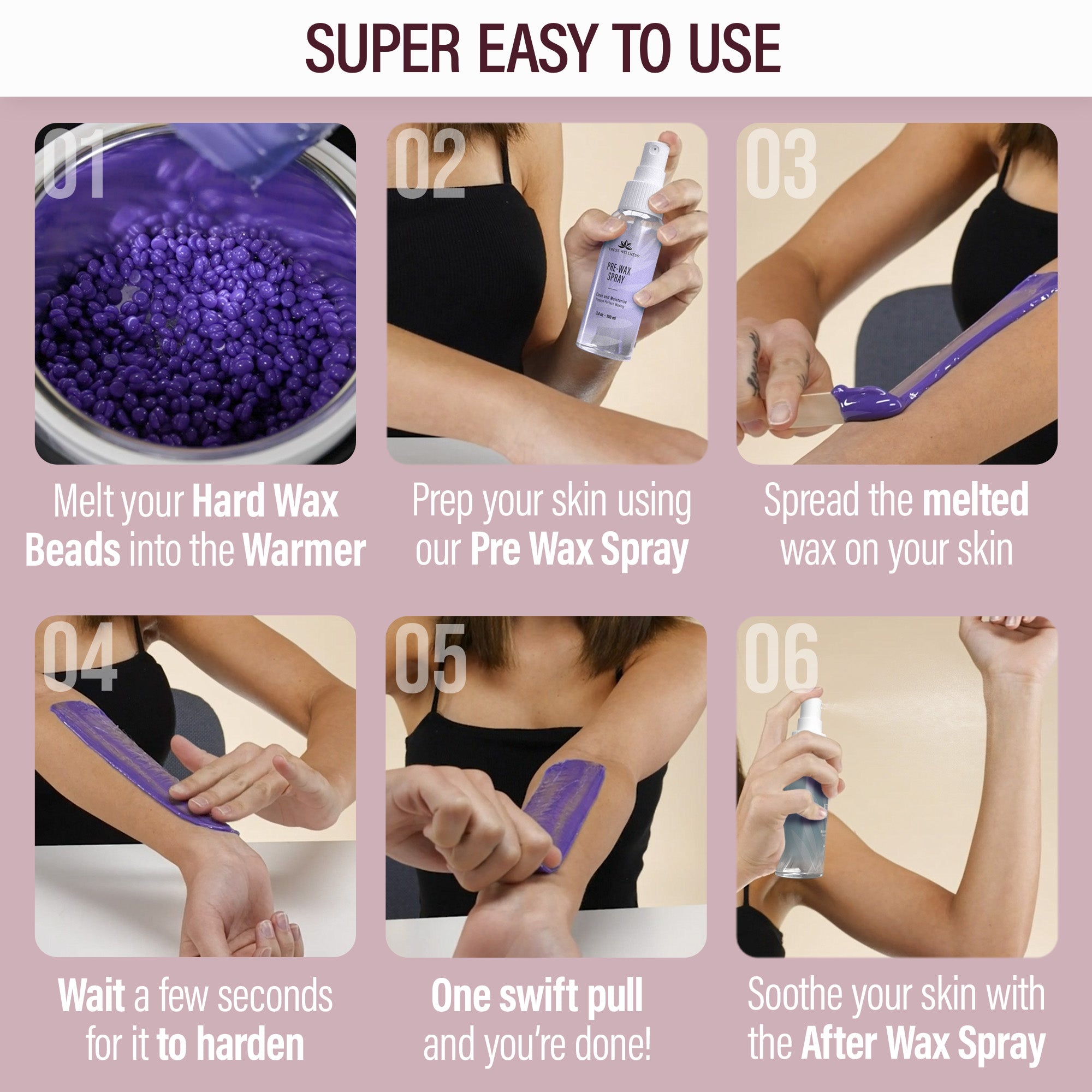 Easy to Use Hard Wax Kit for At-Home Hair Removal