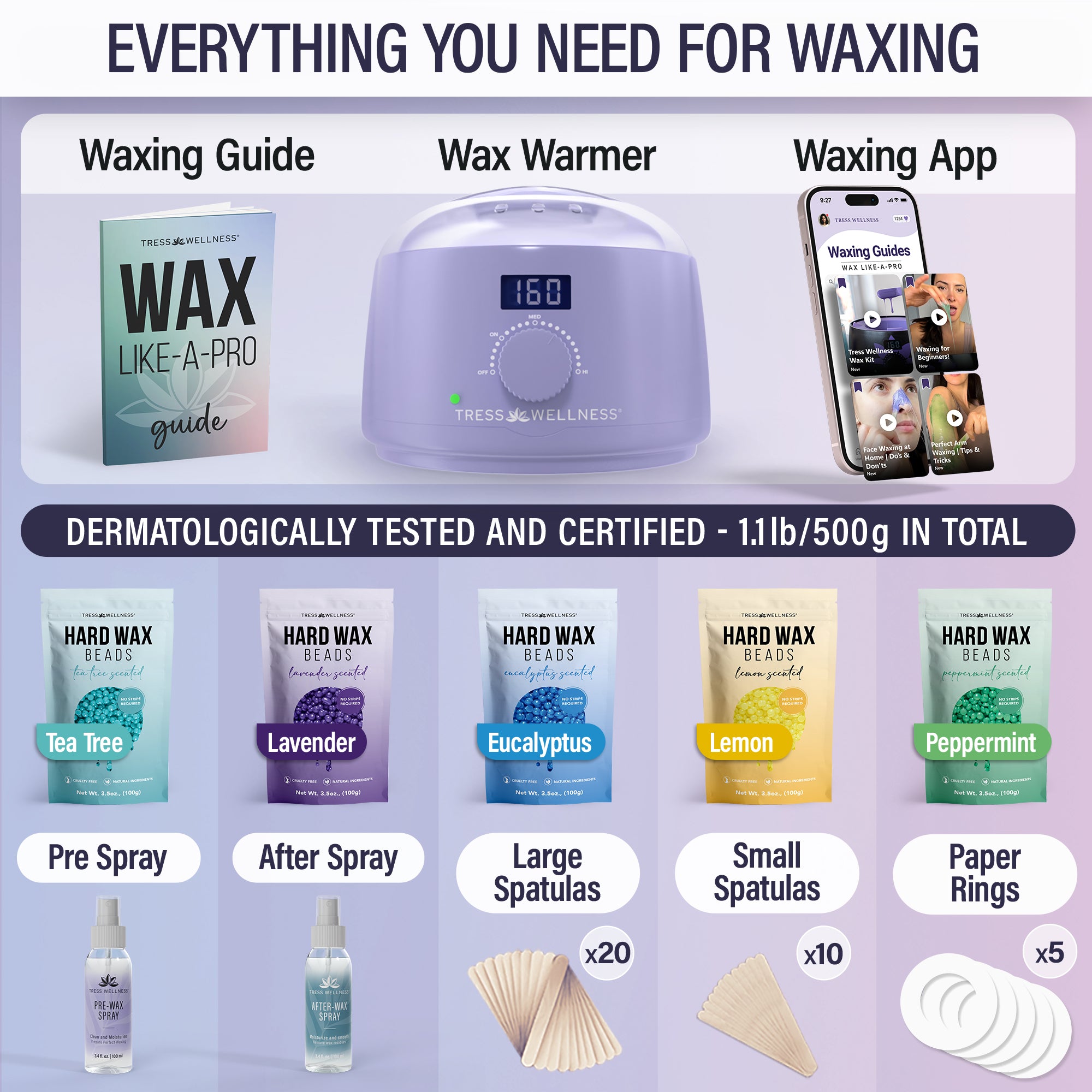 Easy to Use Hard Wax Kit for At-Home Hair Removal