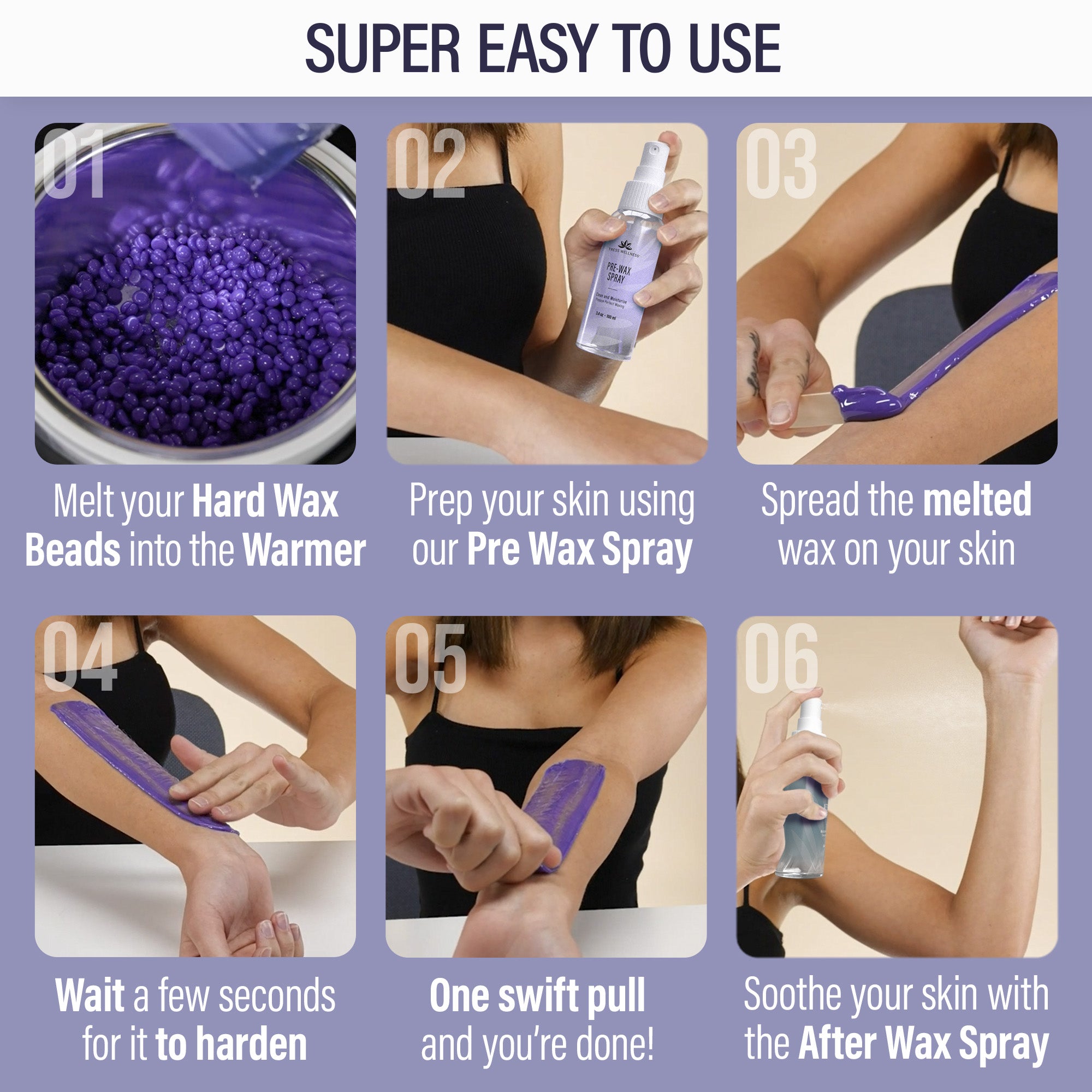 Easy to Use Hard Wax Kit for At-Home Hair Removal