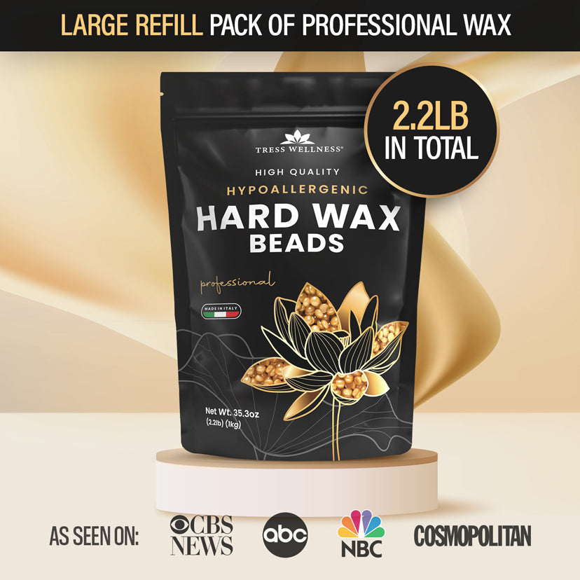 Professional Hard Wax Beads for Sensitive Skin - Hypoallergenic & Unscented | 2.2 lbs