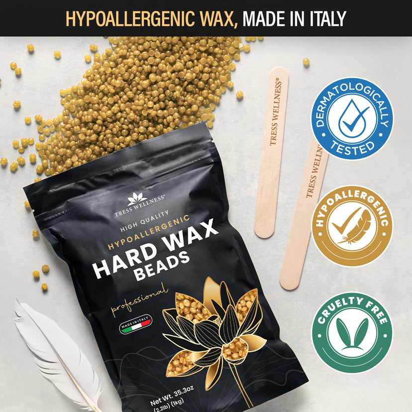 Professional Hard Wax Beads for Sensitive Skin - Hypoallergenic & Unscented | 2.2 lbs