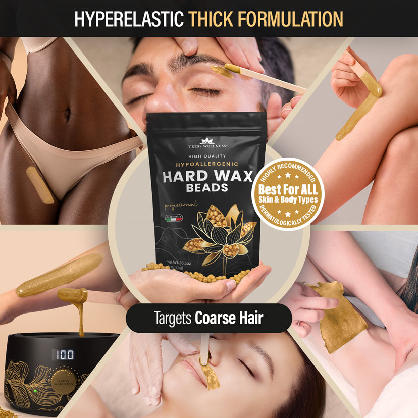 Professional Hard Wax Beads for Sensitive Skin - Hypoallergenic & Unscented | 2.2 lbs