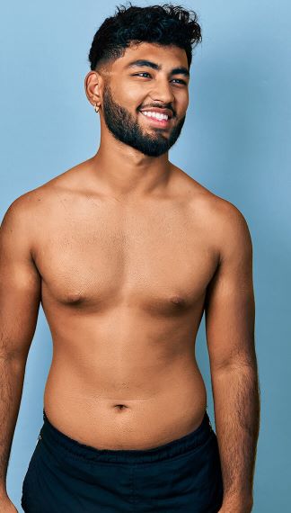Smiling man with smooth skin