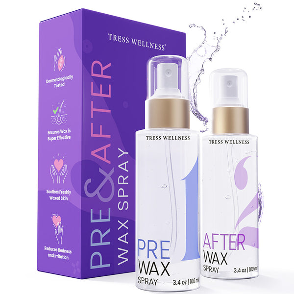 Tress Wellness Pre Wax Cleanser and After Wax Care - Pre Wax Spray and After Wax Spray - After Wax Oil PreWax Treatment Spray - After Wax Treatment