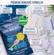 Premium waxing bundle kit with various items including wax beads, wax warmers, and skincare products on a gradient background.